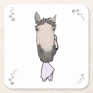 Dessous De Verre Carré Cadeau drôle pour amateur de chevaux Pince à servi