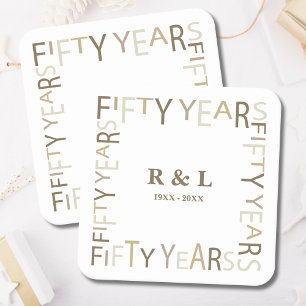 Dessous De Verre Carré Cadeau du 50e anniversaire du Mariage d'or