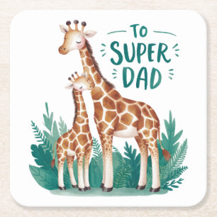Dessous De Verre Carré Cadeau fête des pères À Super Papa