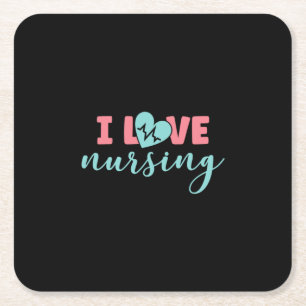 Dessous De Verre Carré Cadeau infirmière I Love Nursing