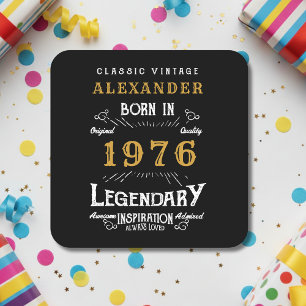 Dessous De Verre Carré Cadeau personnalisé 50e anniversaire 1976 Légende