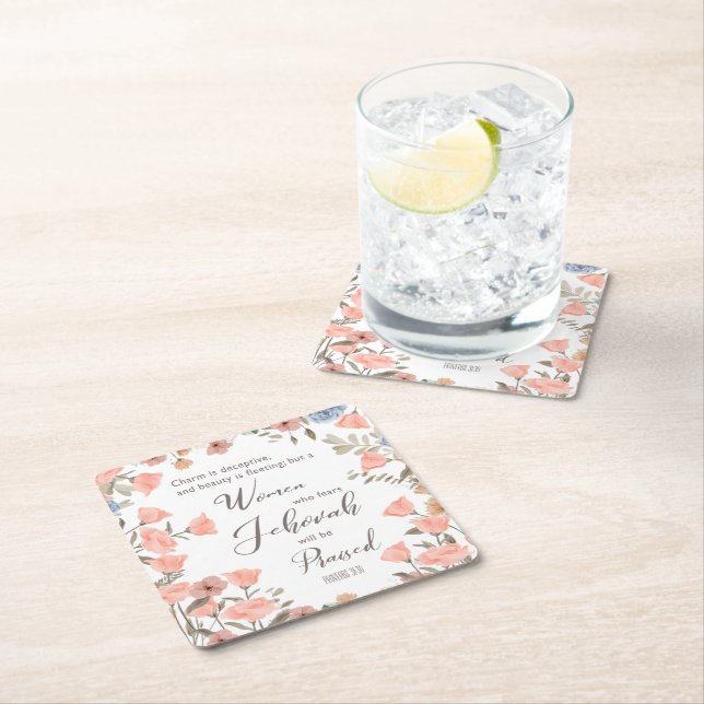 Dessous De Verre Carré Cadeau pour la femme aînée JW (En situation)