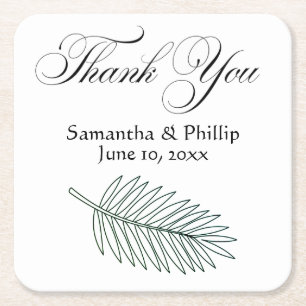 Dessous De Verre Carré Cadeaux de mariage Merci coaster