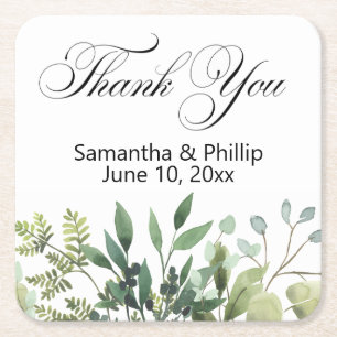 Dessous De Verre Carré Cadeaux de mariage Merci coaster