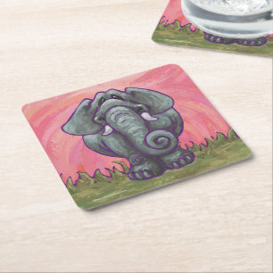 Dessous De Verre Carré Cadeaux et accessoires éléphants