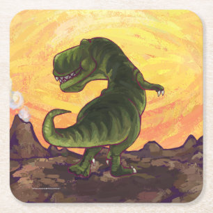 Dessous De Verre Carré Cadeaux et accessoires Tyrannosaurus
