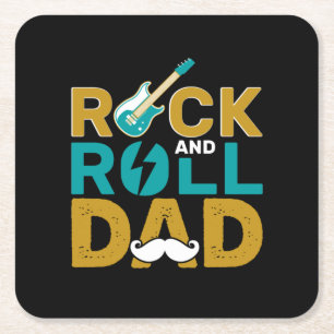 Dessous De Verre Carré Cadeaux papa Rock And Roll Papa