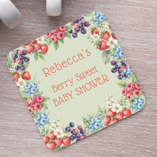 Dessous De Verre Carré Cadre de baies de Baby Shower Berry Sweet