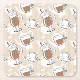 Dessous De Verre Carré Café, motif doux