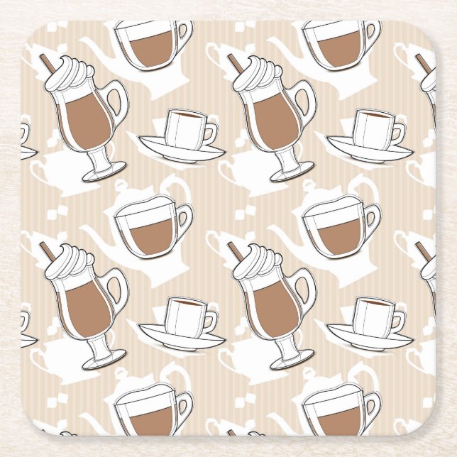 Dessous De Verre Carré Café, motif doux (Devant)