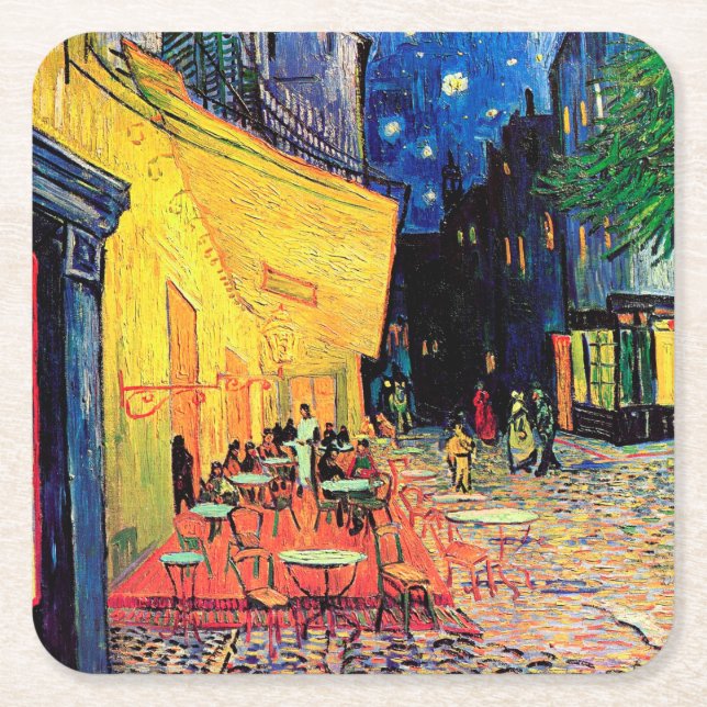 Dessous De Verre Carré Cafe Terrace at Night, Vincent van Gogh, 1888 (Devant)