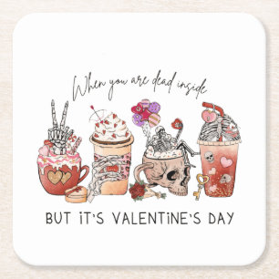 Dessous De Verre Carré Café Valentines   Saint Valentin