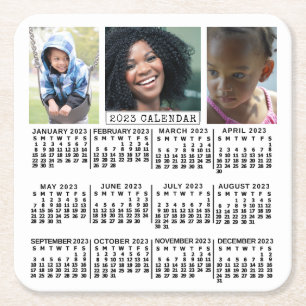 Dessous De Verre Carré Calendrier 2023 (Voir la description pour la versi
