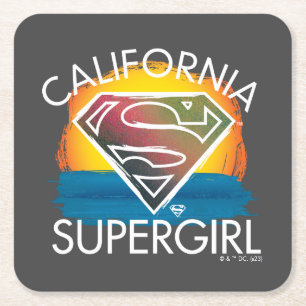 Dessous De Verre Carré California Supergirl Sunset Graphic
