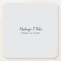 Calligraphie classique Élégante Plaque Gris simple