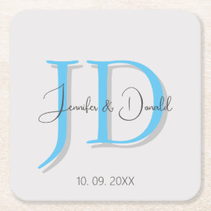 Dessous De Verre Carré Calligraphie classique tendance monogramme