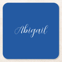 Calligraphie Elégant Bleu Blanc Plaine Nom simple