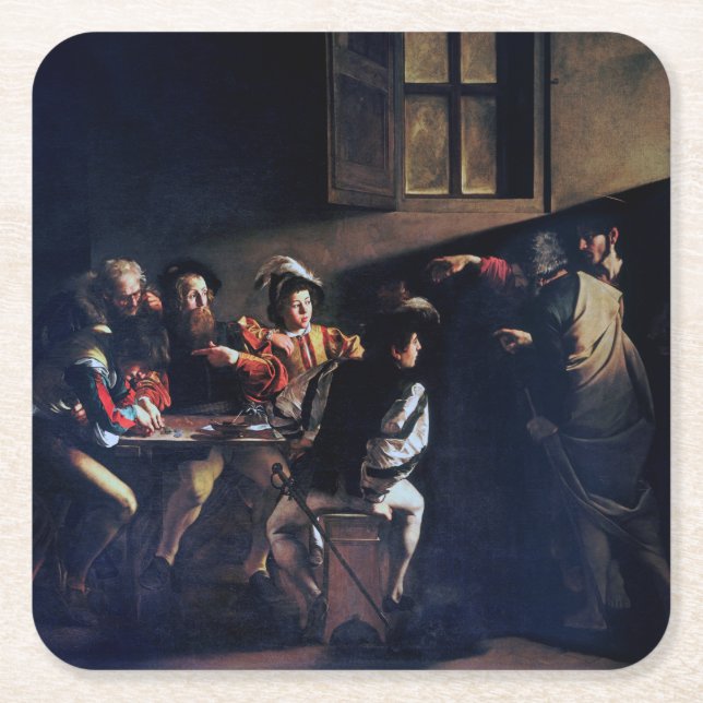Dessous De Verre Carré Calling of Saint Matthew, Caravaggio (Devant)