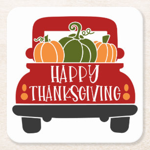 Dessous De Verre Carré Camion Thanksgiving