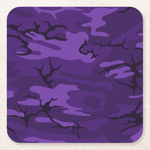 Dessous De Verre Carré Camo violet foncé