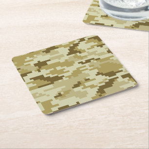Dessous De Verre Carré Camouflage 8 bits pour désert numérique / Camo