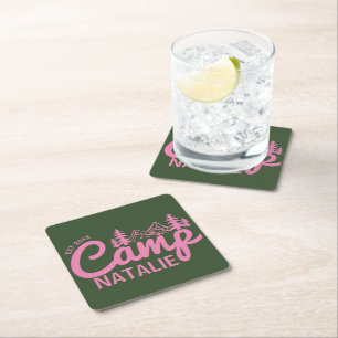 Dessous De Verre Carré Camping personnalisé Bachelorette Party Bridesmait