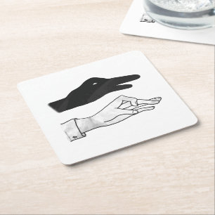 Dessous De Verre Carré Canard Silhouette main