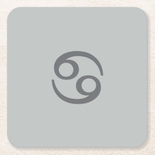 Dessous De Verre Carré Cancer zodiac - gris pâle