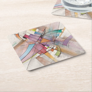 Dessous De Verre Carré CANTATA, PASTEL GRAND Art Abstrait