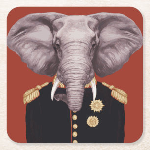 Dessous De Verre Carré Capitaine Elephant