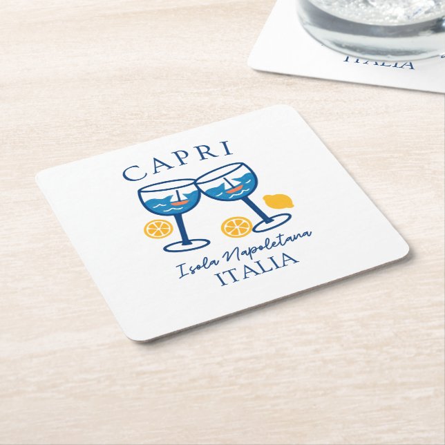 Dessous De Verre Carré Capri Italie été (Incliné)