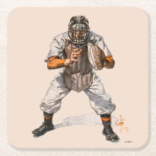 Dessous De Verre Carré Capteur de baseball
