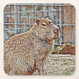 Dessous De Verre Carré Capybara