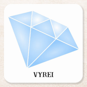 Dessous De Verre Carré Carat diamant bleu brillant