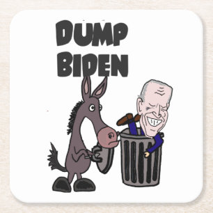 Dessous De Verre Carré Caricature amusante de Joe Biden