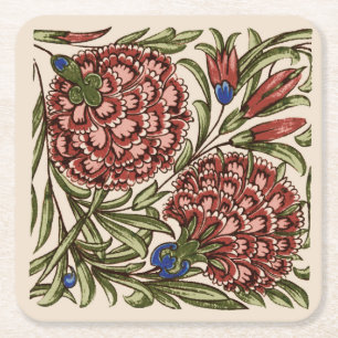 Dessous De Verre Carré Carnation Tile Fleur Art antique