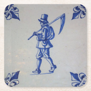 Dessous De Verre Carré Carreaux bleus Delft - Modèle