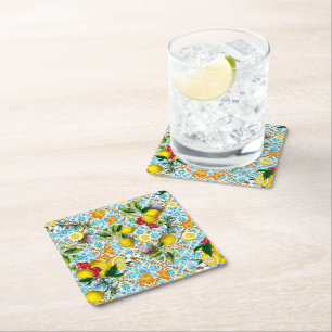 Dessous De Verre Carré Carreaux Bleus Motif Méditerranéen 