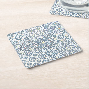 Dessous De Verre Carré Carreaux Méditerranéens, Marocains, Majolique, Azu