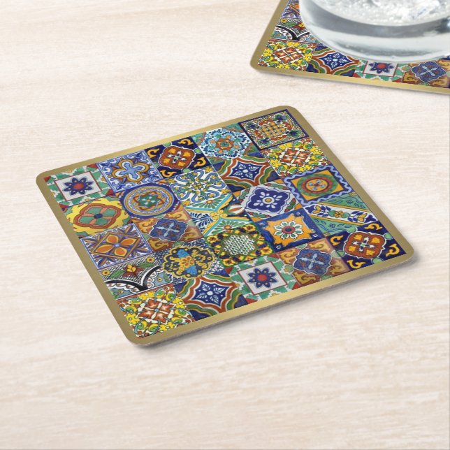 Dessous De Verre Carré Carreaux mexicains (Incliné)