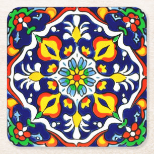 Dessous De Verre Carré Carrelage Talavera Mexicaine No 3
