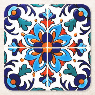 Dessous De Verre Carré Carrelage Talavera Mexicaine No 9
