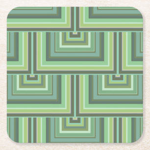 Dessous De Verre Carré Carrés écailles vert olive motif