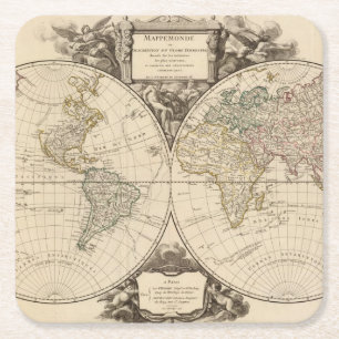Dessous De Verre Carré Carte 9 du monde