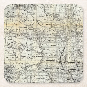 Dessous De Verre Carré Carte correcte du Dakota