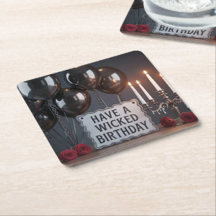 Dessous De Verre Carré Carte d'anniversaire gothique : 'Joyeux anniversai