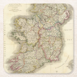 Dessous De Verre Carré Carte de l'Irlande