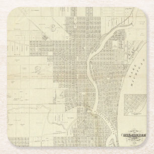 Dessous De Verre Carré Carte de Milwaukee