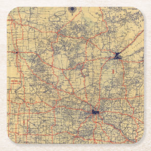 Dessous De Verre Carré Carte de norme du Minnesota