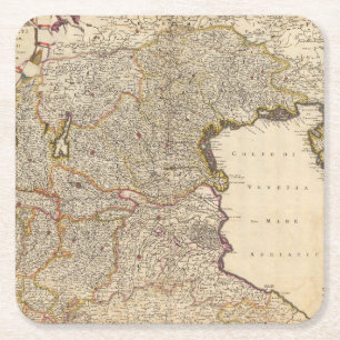 Dessous De Verre Carré Carte de région de Venise, Italie